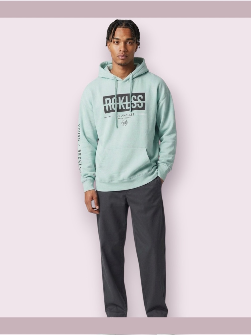 Young & Reckless Mint Green Pullover Hoodie